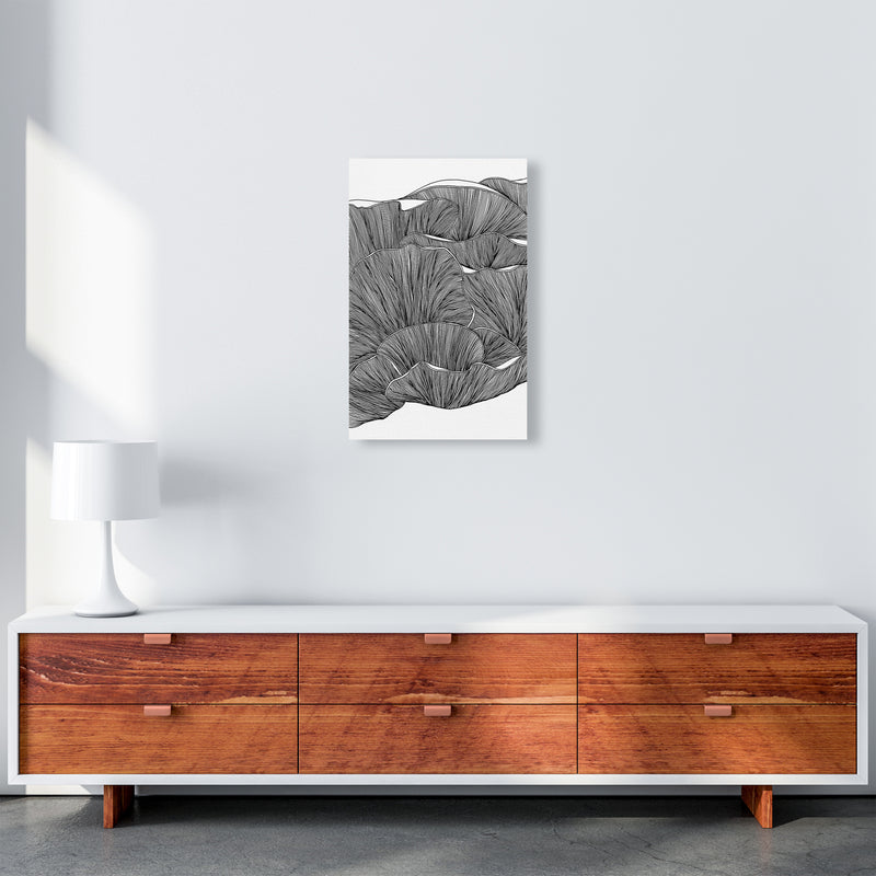 Oyster Mushrooms BW Art Print by Carissa Tanton A3 Canvas