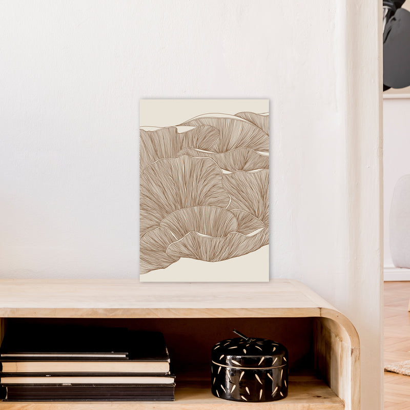 Oyster Mushrooms Brown Art Print by Carissa Tanton A3 Black Frame