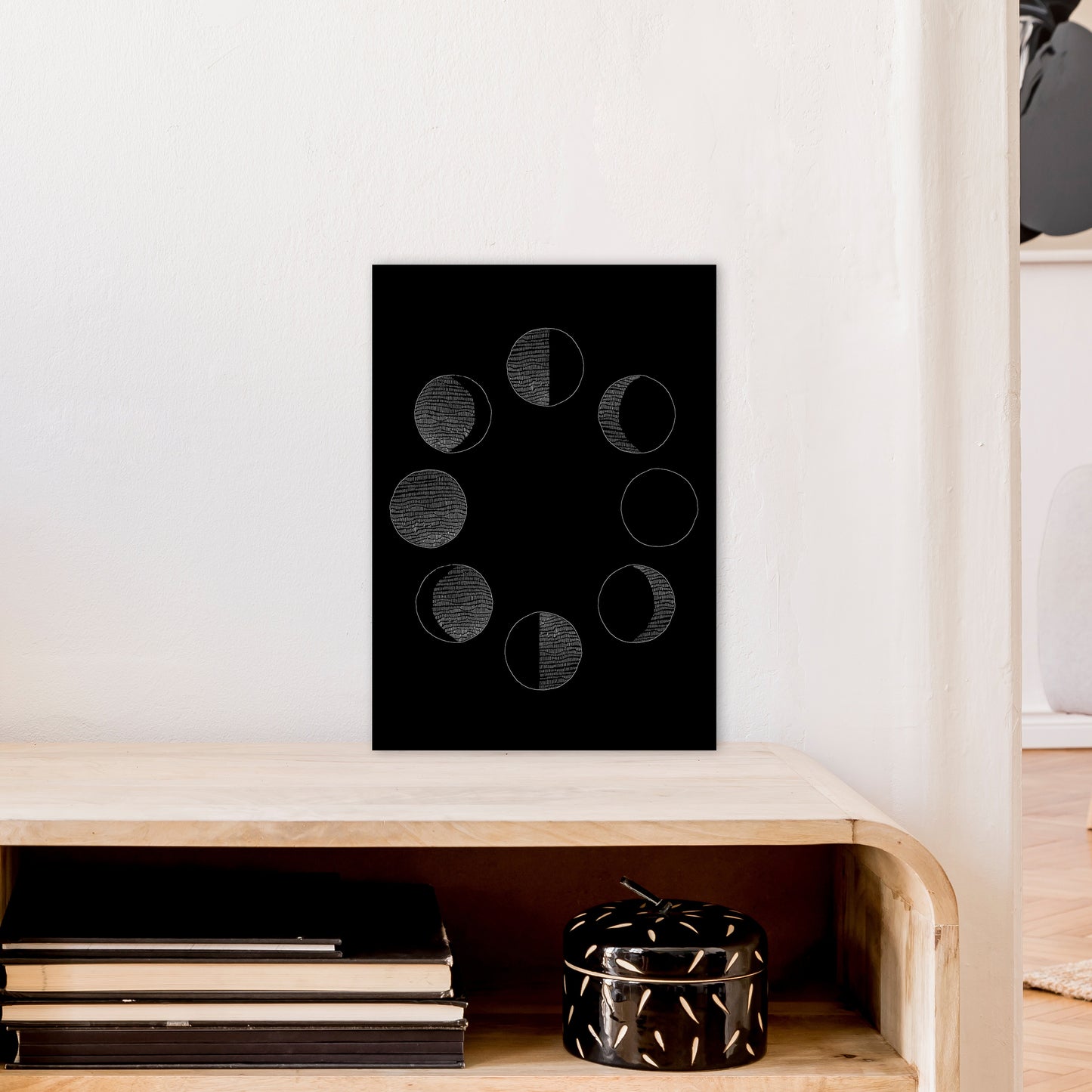 Moon Cycle Invert Art Print by Carissa Tanton A3 Black Frame