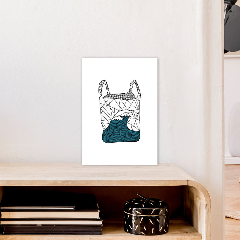 Plastic Bag Blue Art Print by Carissa Tanton A3 Black Frame