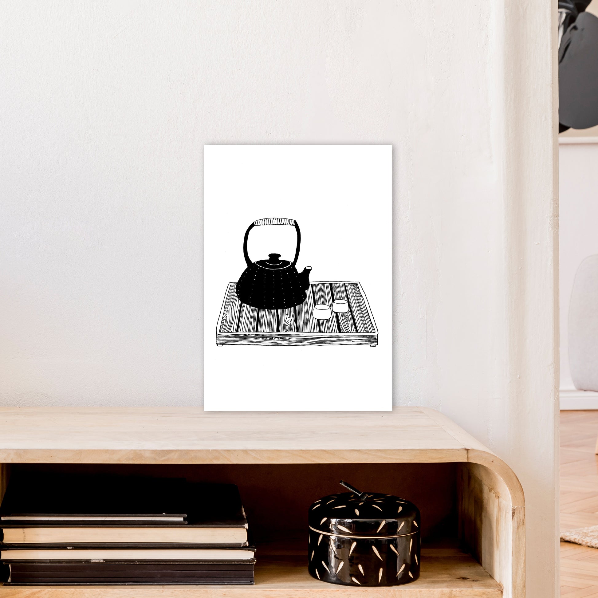 Chinese Tea Art Print by Carissa Tanton A3 Black Frame