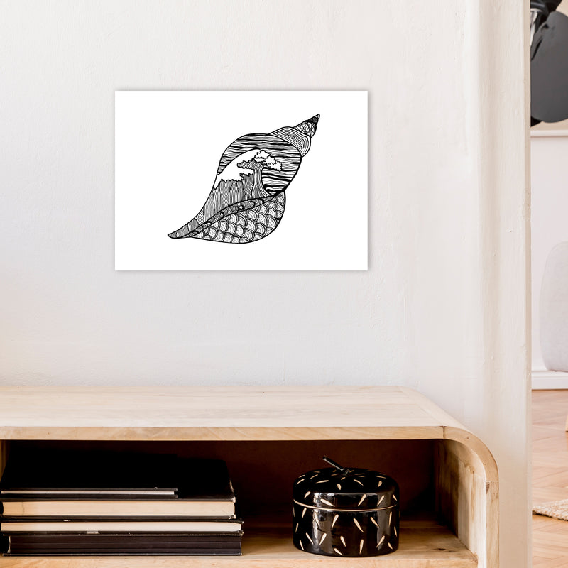 Shell Art Print by Carissa Tanton A3 Black Frame