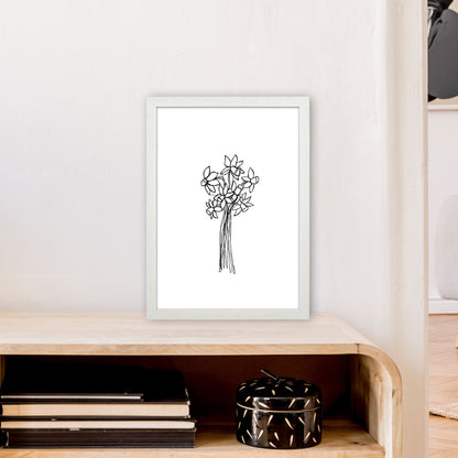 Daffodils Line Art Print by Carissa Tanton A3 Oak Frame