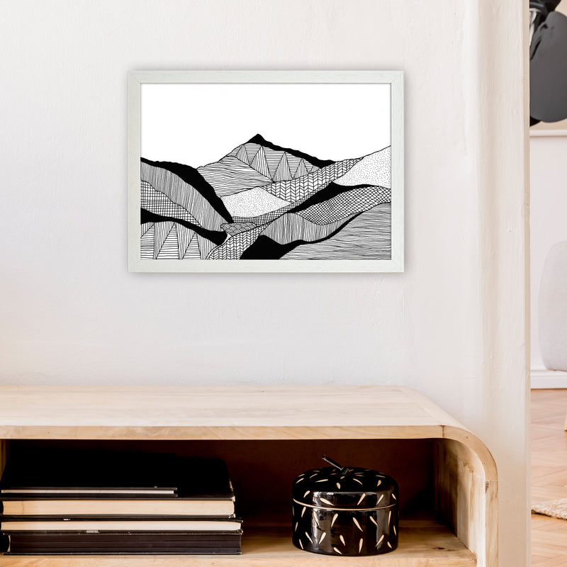New Snowdon Art Print by Carissa Tanton A3 Oak Frame