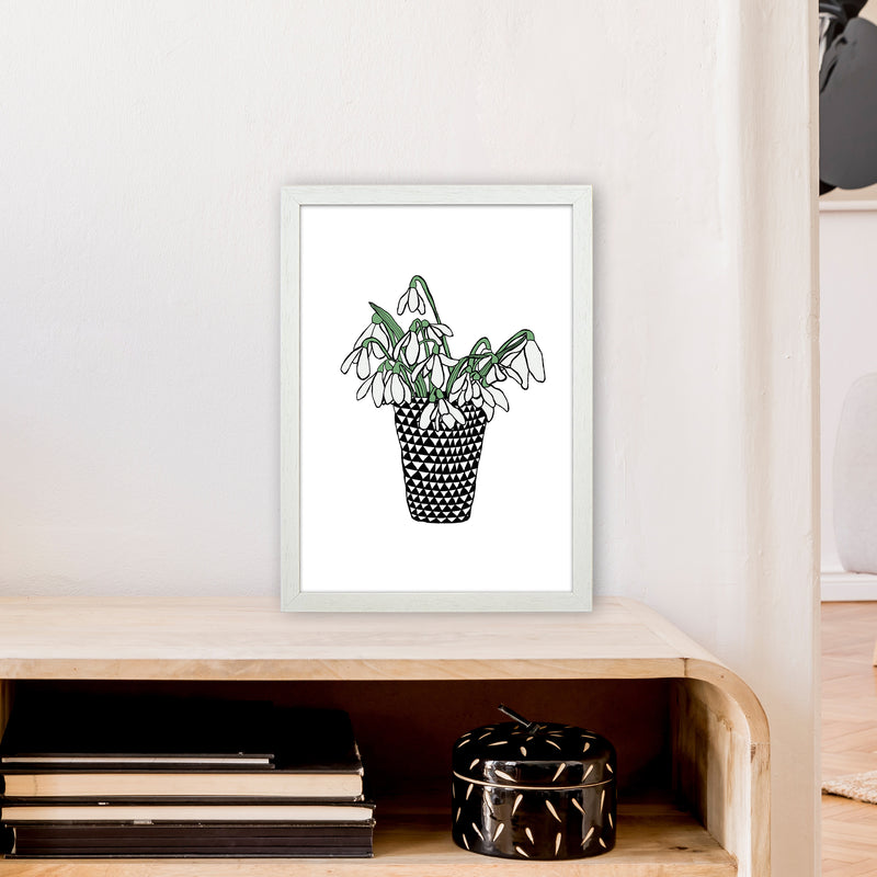 Snowdrops Art Print by Carissa Tanton A3 Oak Frame