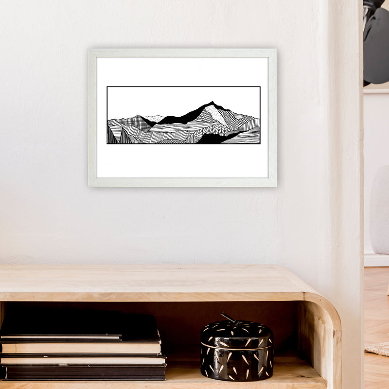 Snowdon Art Print by Carissa Tanton A3 Oak Frame
