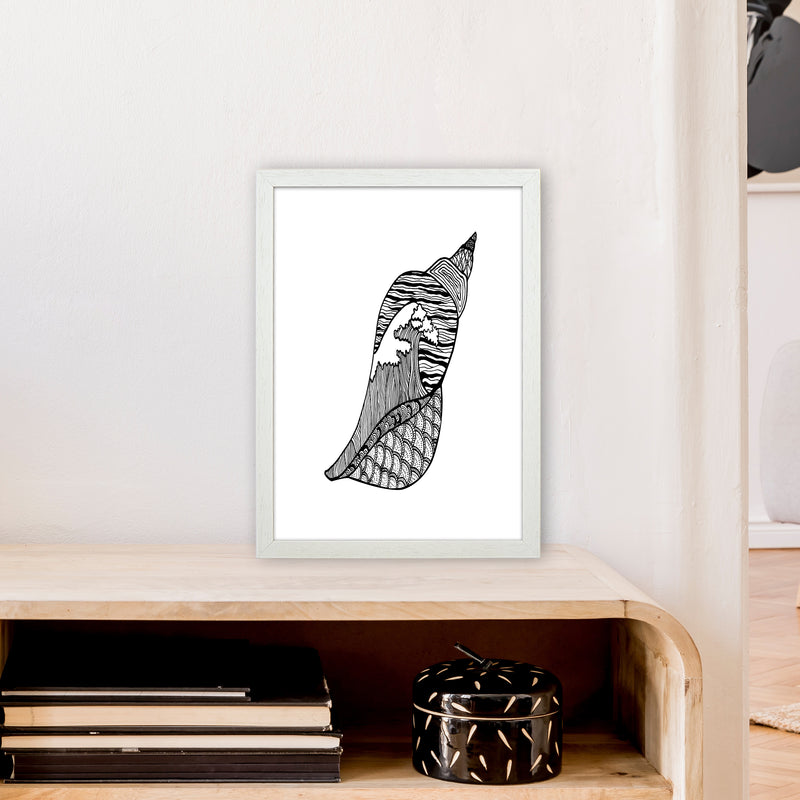 Shell Art Print by Carissa Tanton A3 Oak Frame