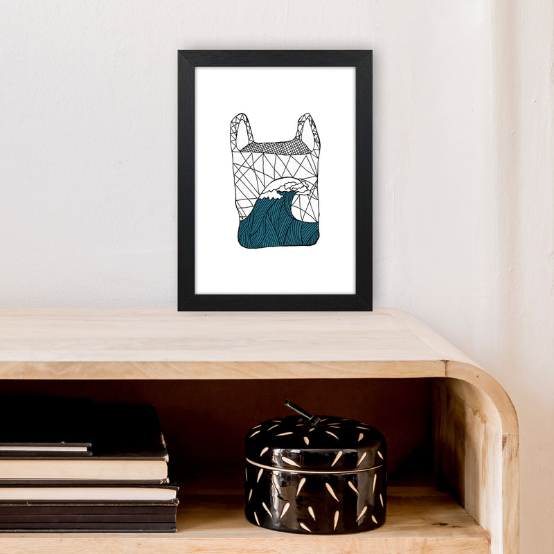 Plastic Bag Blue Art Print by Carissa Tanton A4 White Frame