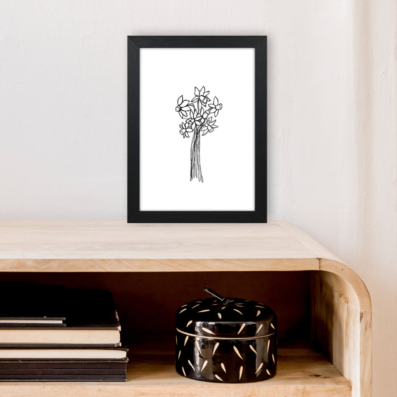 Daffodils Line Art Print by Carissa Tanton A4 White Frame
