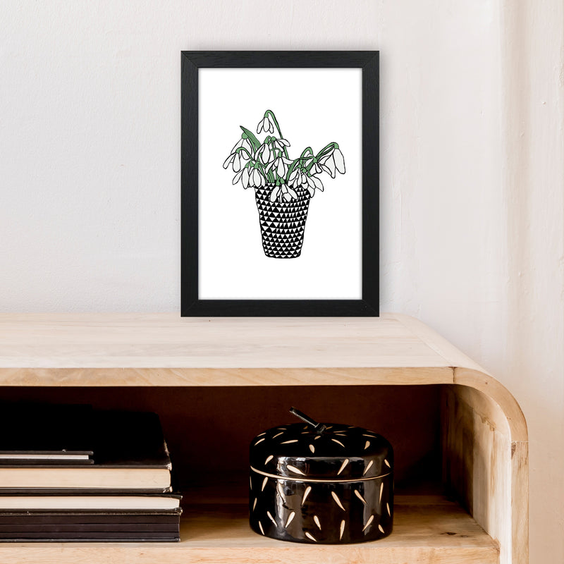 Snowdrops Art Print by Carissa Tanton A4 White Frame