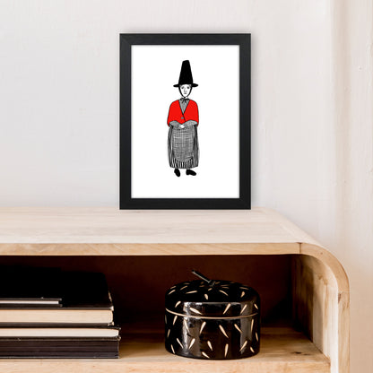 Welsh Lady Art Print by Carissa Tanton A4 White Frame