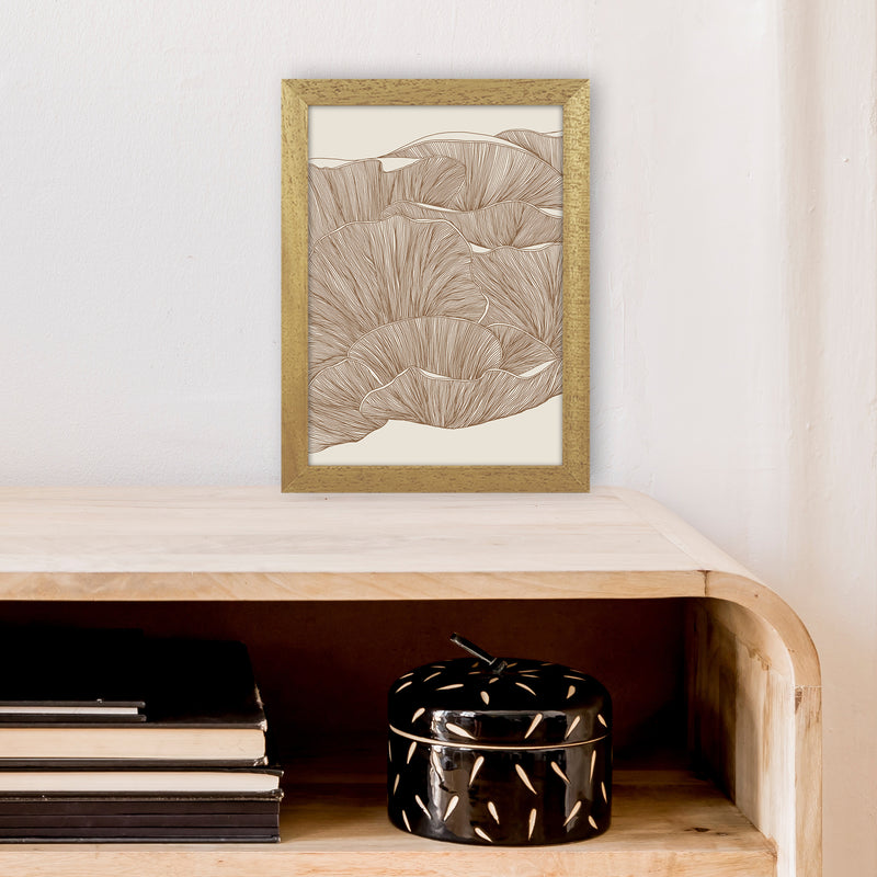 Oyster Mushrooms Brown Art Print by Carissa Tanton A4 Print Only