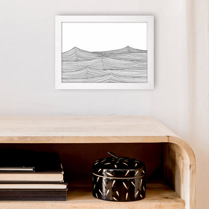 Continuous Sea Horizontal Art Print by Carissa Tanton A4 Oak Frame