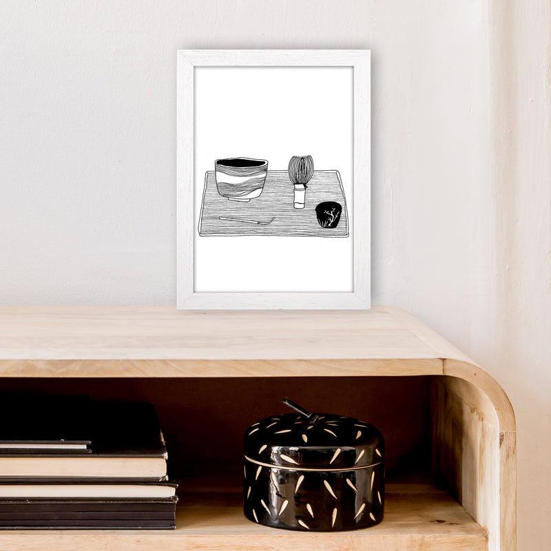 Japanese Matcha Art Print by Carissa Tanton A4 Oak Frame
