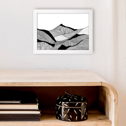 New Snowdon Art Print by Carissa Tanton A4 Oak Frame