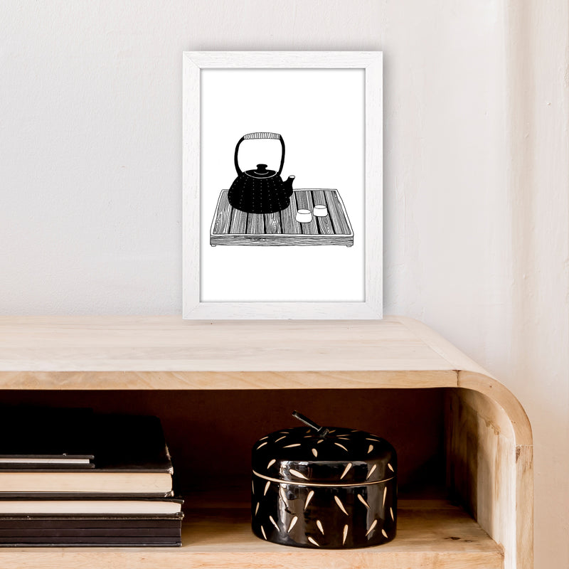 Chinese Tea Art Print by Carissa Tanton A4 Oak Frame
