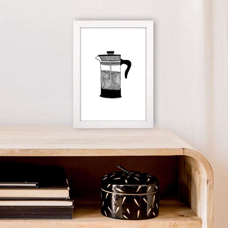 Cafetiere Art Print by Carissa Tanton A4 Oak Frame