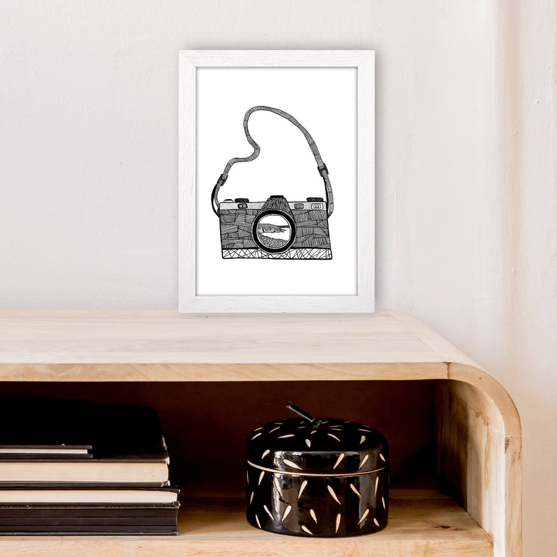 Camera Art Print by Carissa Tanton A4 Oak Frame
