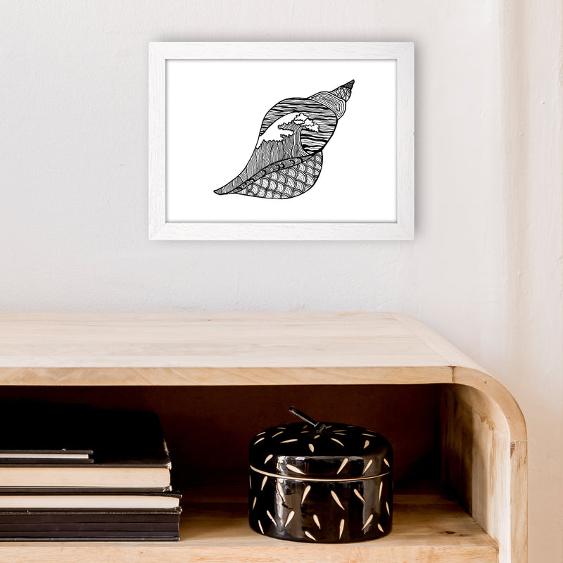 Shell Art Print by Carissa Tanton A4 Oak Frame