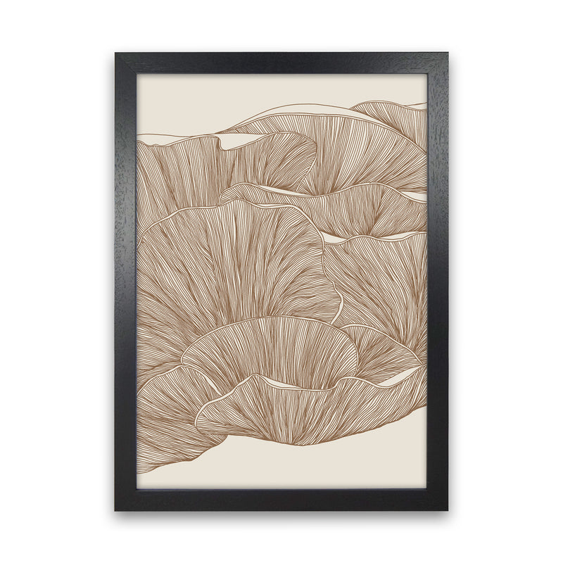 Oyster Mushrooms Brown Art Print by Carissa Tanton Black Grain