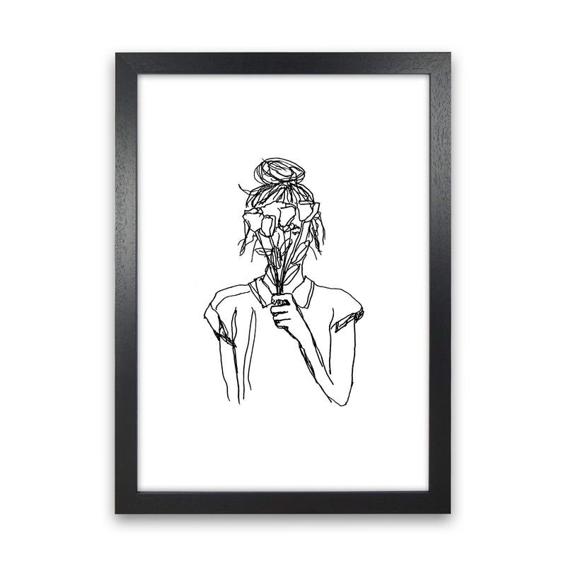Left Hand Flower Girl Art Print by Carissa Tanton Black Grain
