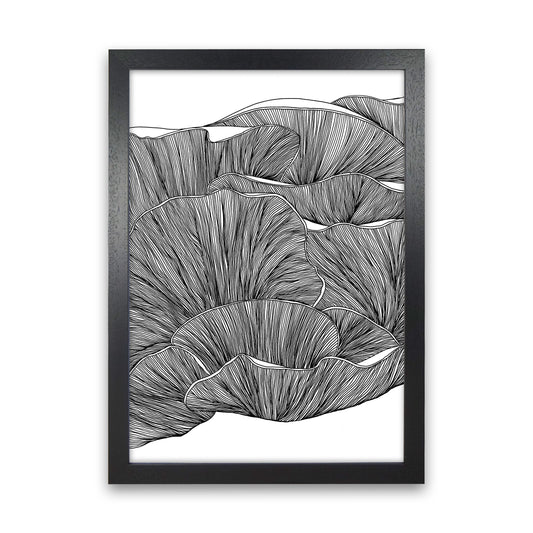 Oyster Mushrooms BW Art Print by Carissa Tanton Black Grain