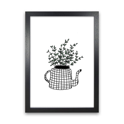 Teapot Plants Green Art Print by Carissa Tanton Black Grain