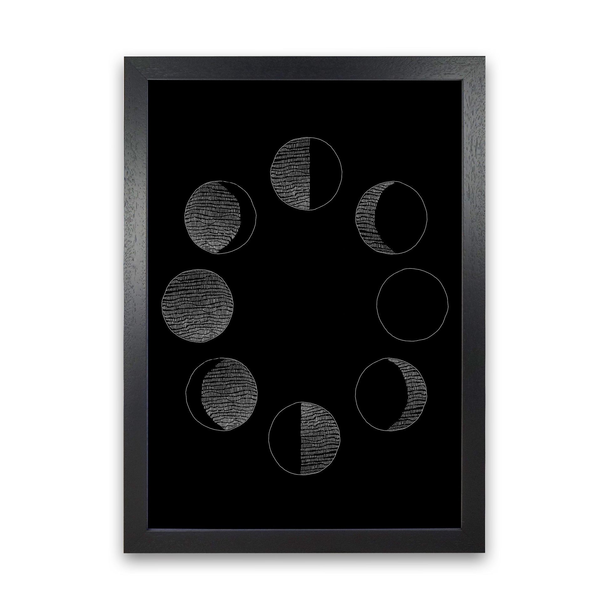 Moon Cycle Invert Art Print by Carissa Tanton Black Grain