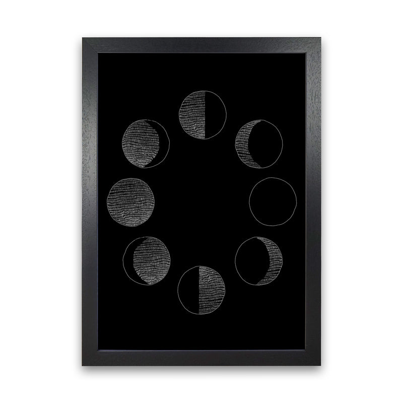 Moon Cycle Invert Art Print by Carissa Tanton Black Grain
