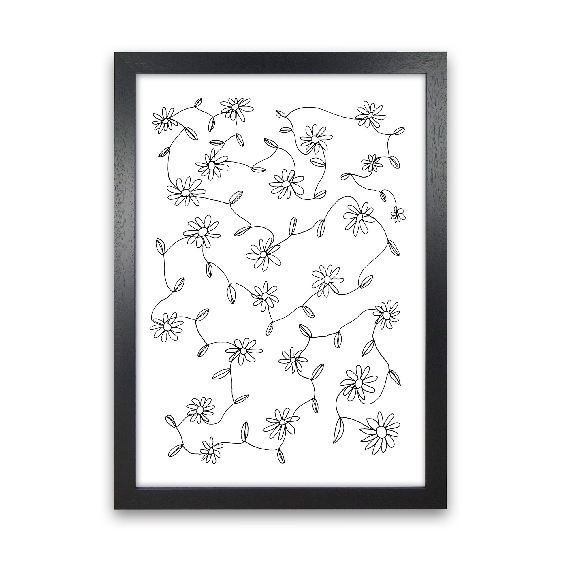 September Daisies Art Print by Carissa Tanton Black Grain