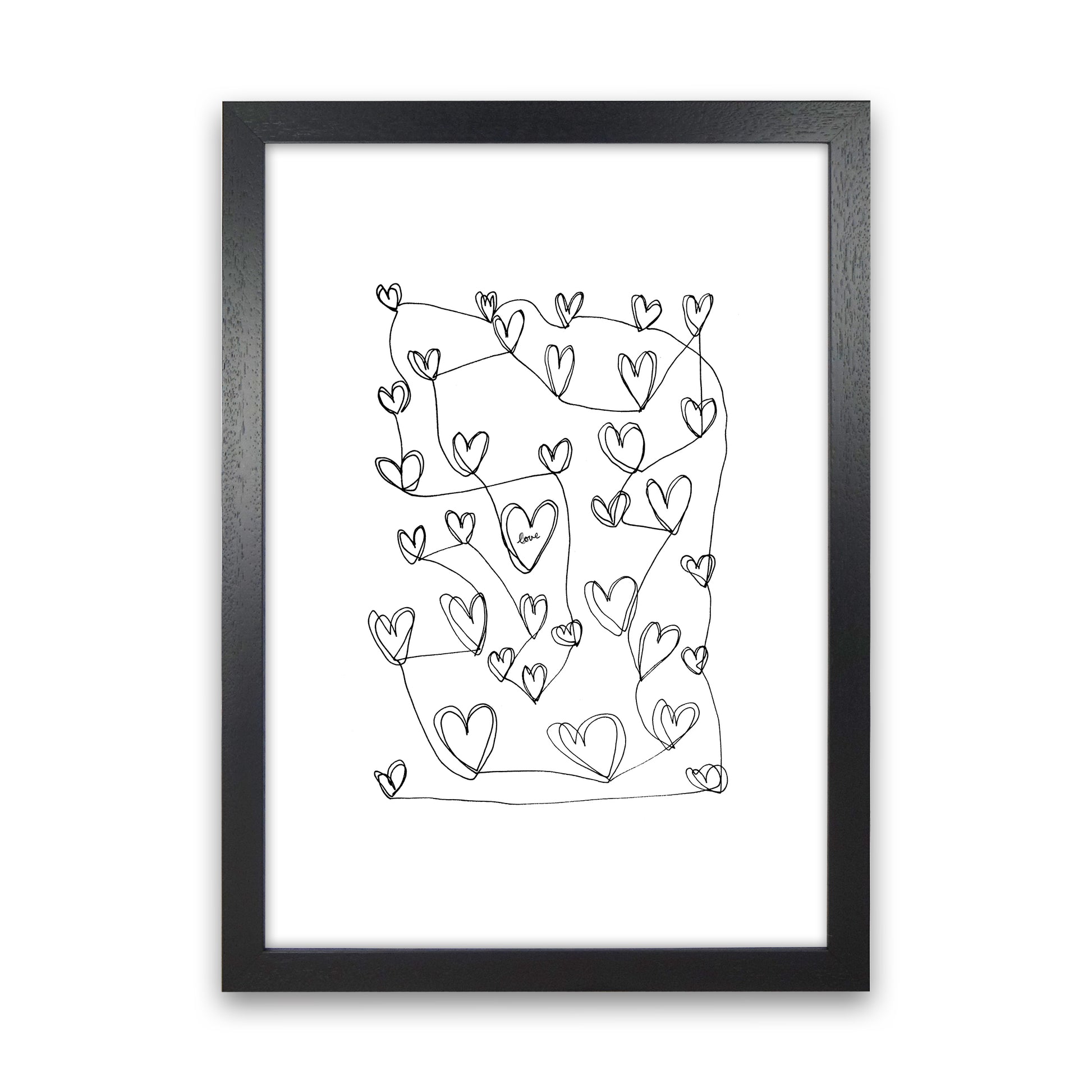 Continuous Hearts Art Print by Carissa Tanton Black Grain