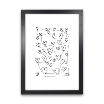 Continuous Hearts Art Print by Carissa Tanton Black Grain