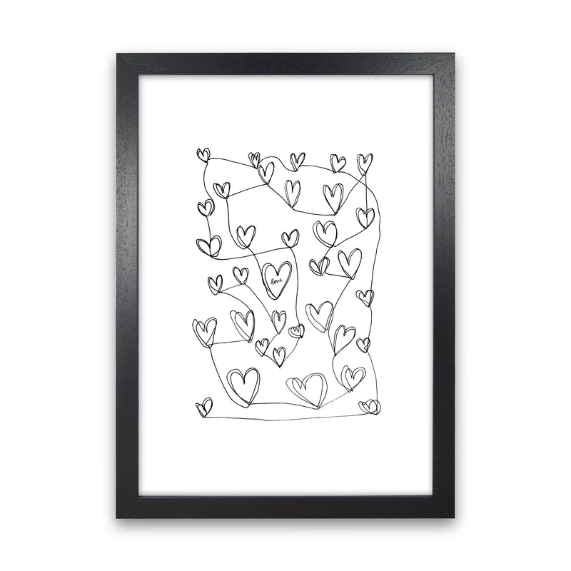 Continuous Hearts Art Print by Carissa Tanton Black Grain