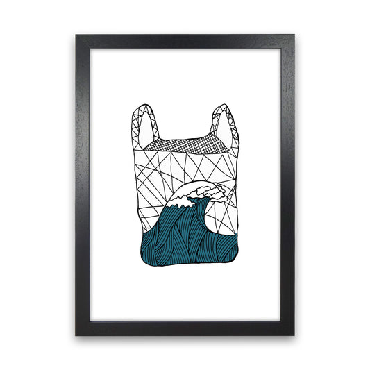 Plastic Bag Blue Art Print by Carissa Tanton Black Grain