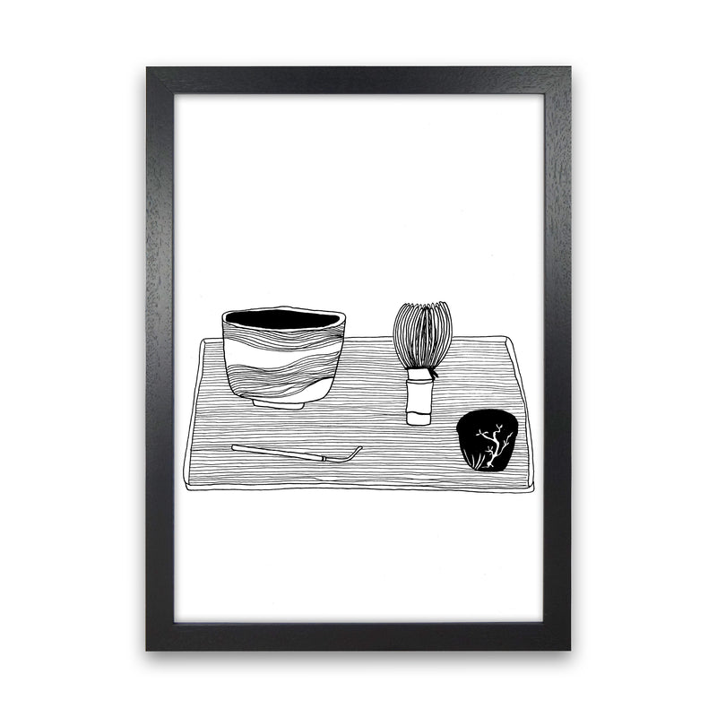 Japanese Matcha Art Print by Carissa Tanton Black Grain