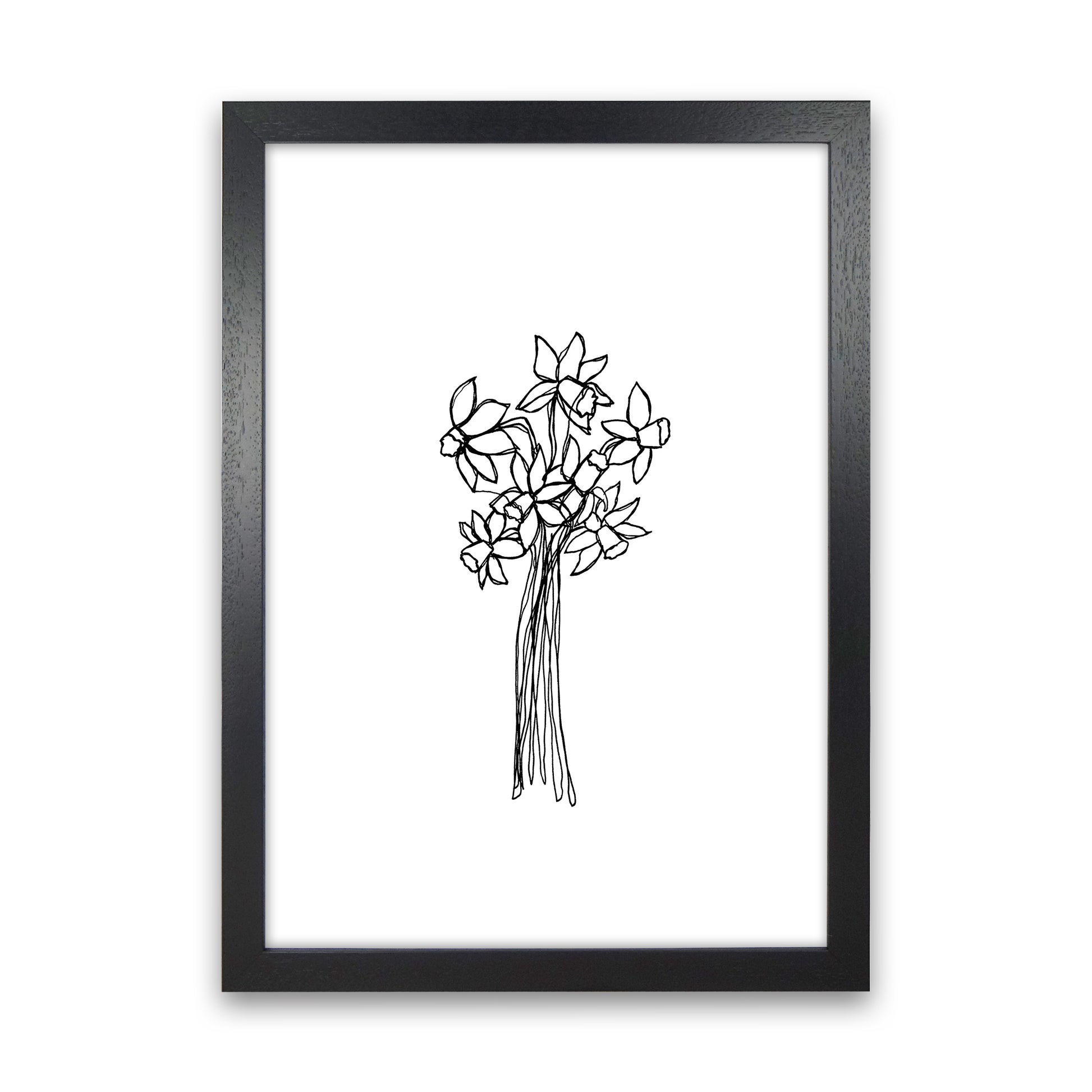 Daffodils Line Art Print by Carissa Tanton Black Grain