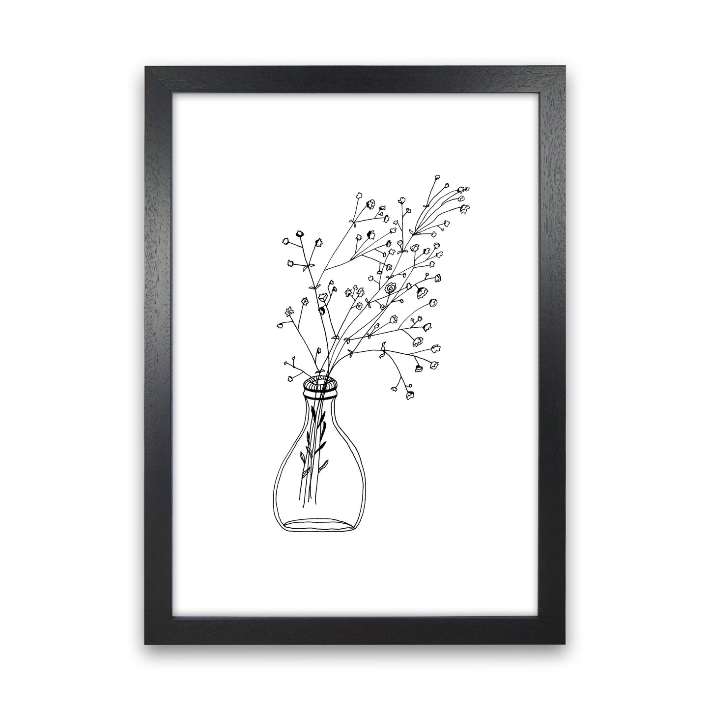 White Flowers Art Print by Carissa Tanton Black Grain