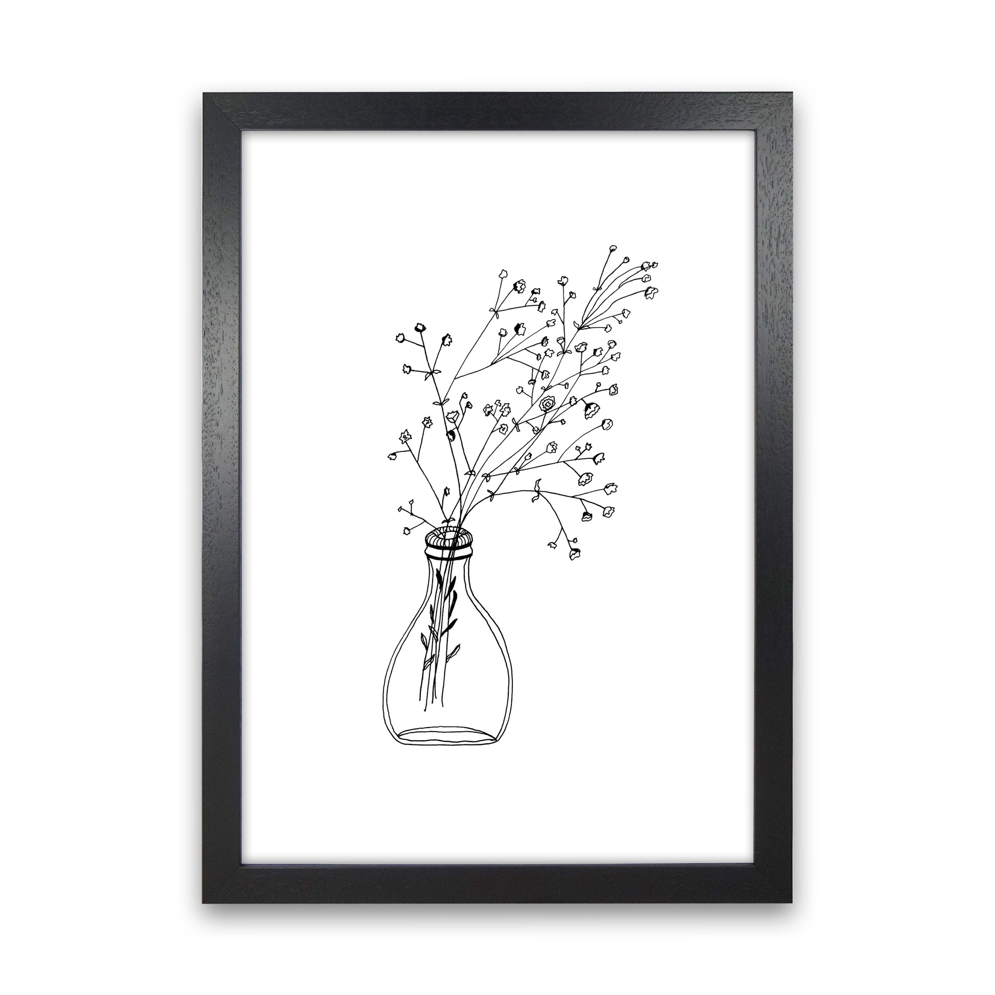 White Flowers Art Print by Carissa Tanton Black Grain