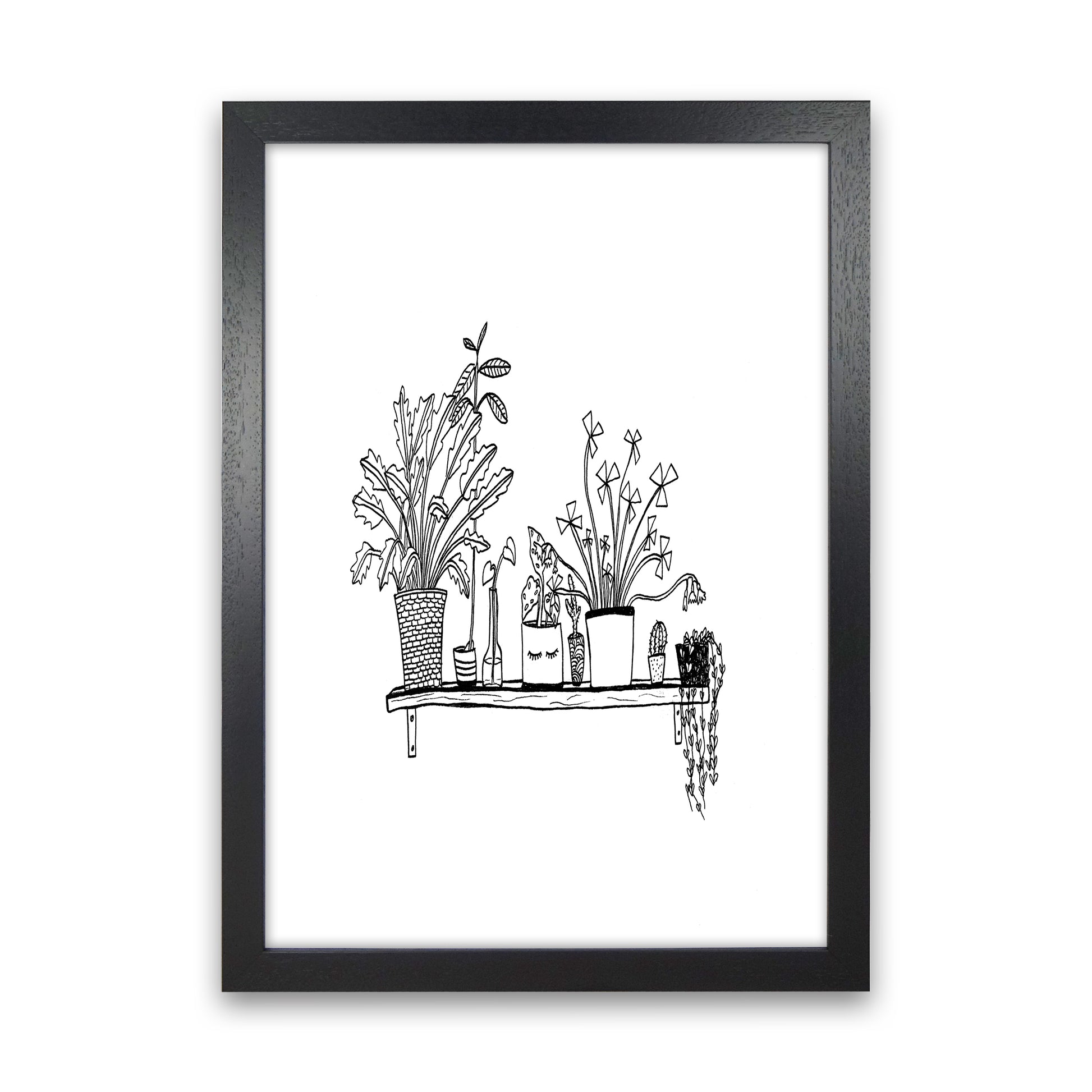 Plant Shelfie Art Print by Carissa Tanton Black Grain