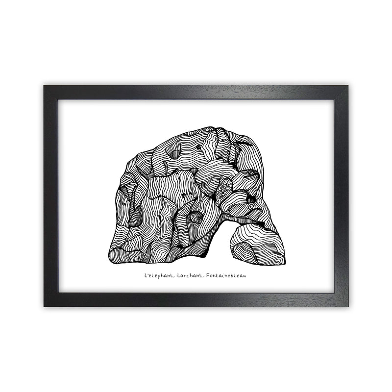 Font Elephant Art Print by Carissa Tanton Black Grain