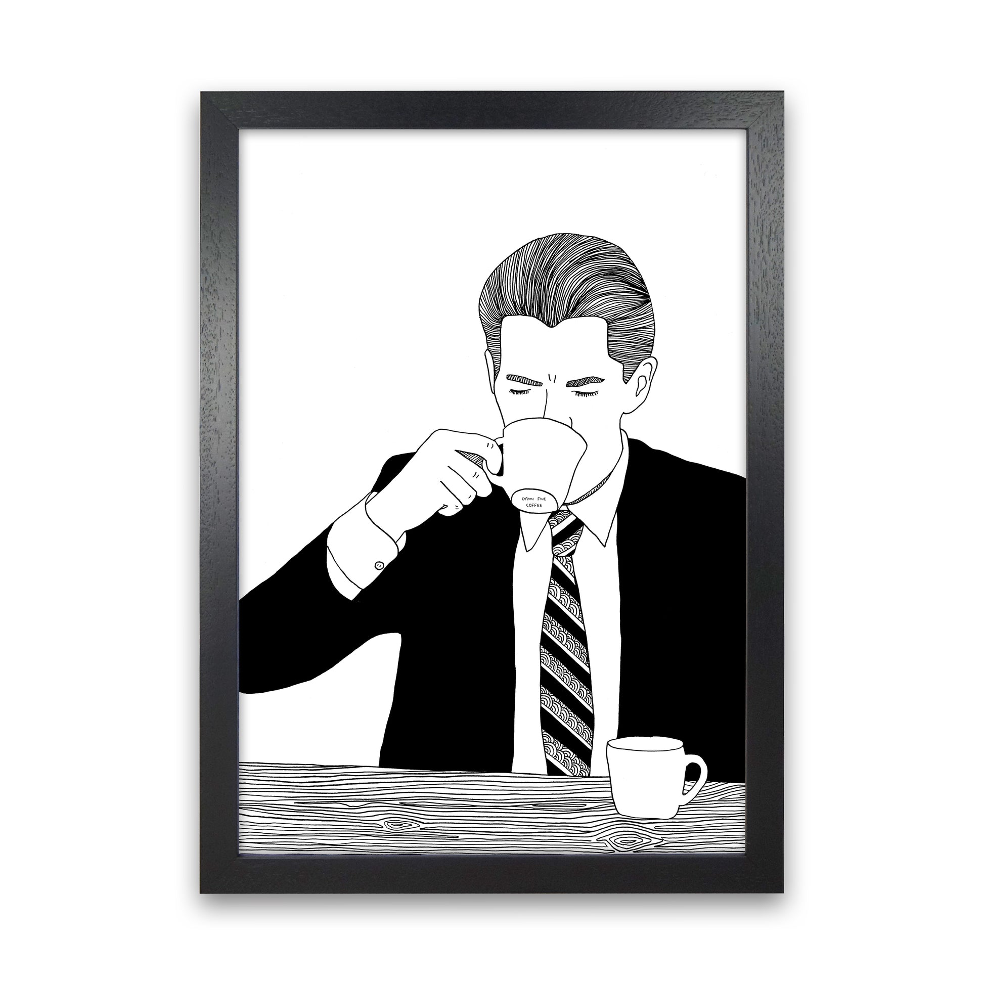 Agent Cooper Art Print by Carissa Tanton Black Grain