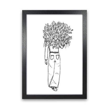 Flower Woman Art Print by Carissa Tanton Black Grain