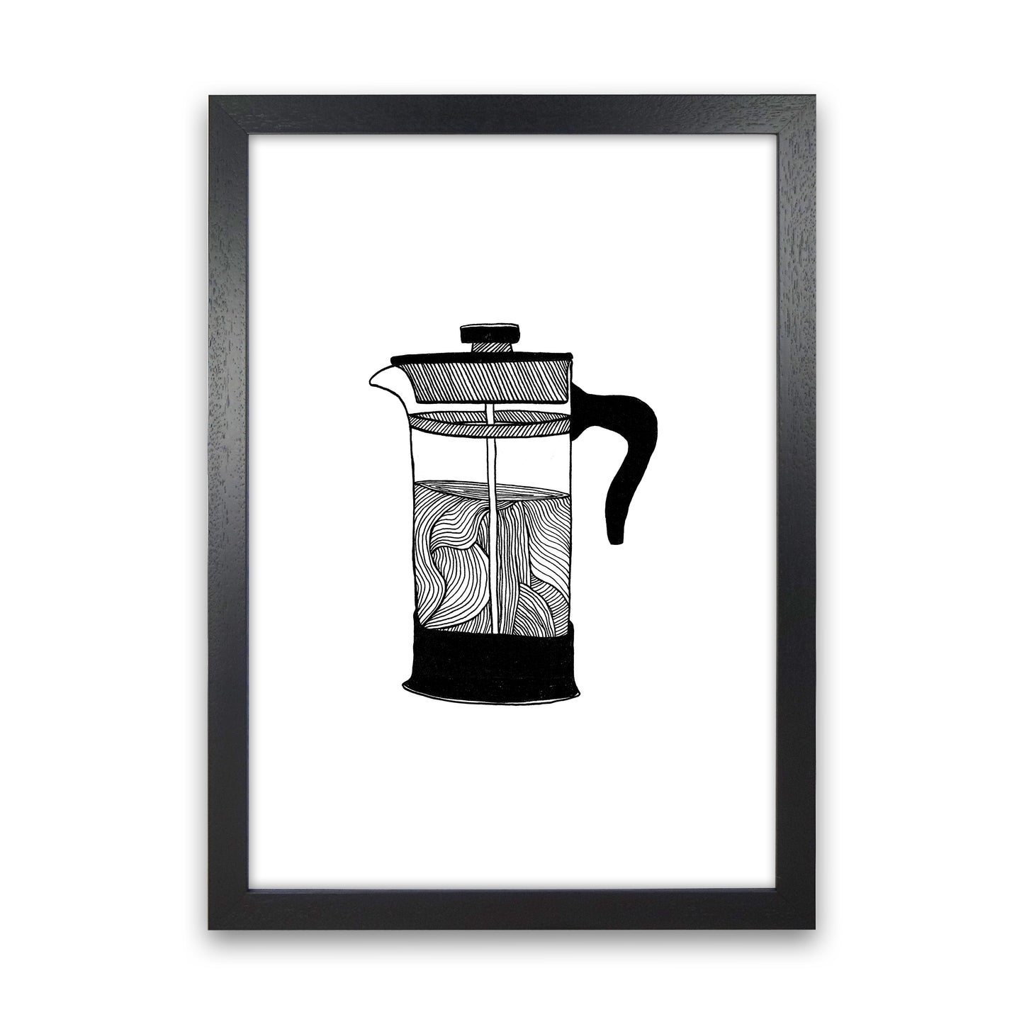Cafetiere Art Print by Carissa Tanton Black Grain