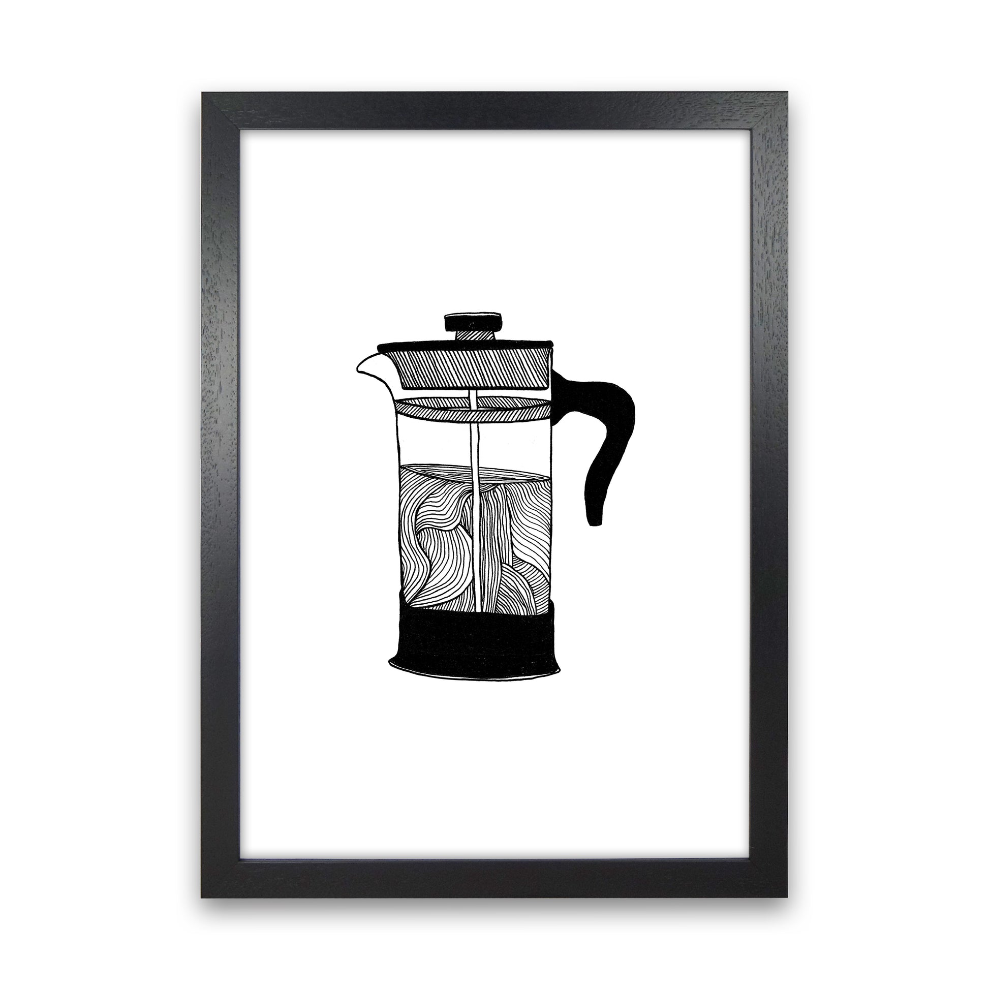 Cafetiere Art Print by Carissa Tanton Black Grain