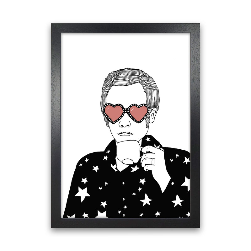 Elton John Art Print by Carissa Tanton Black Grain