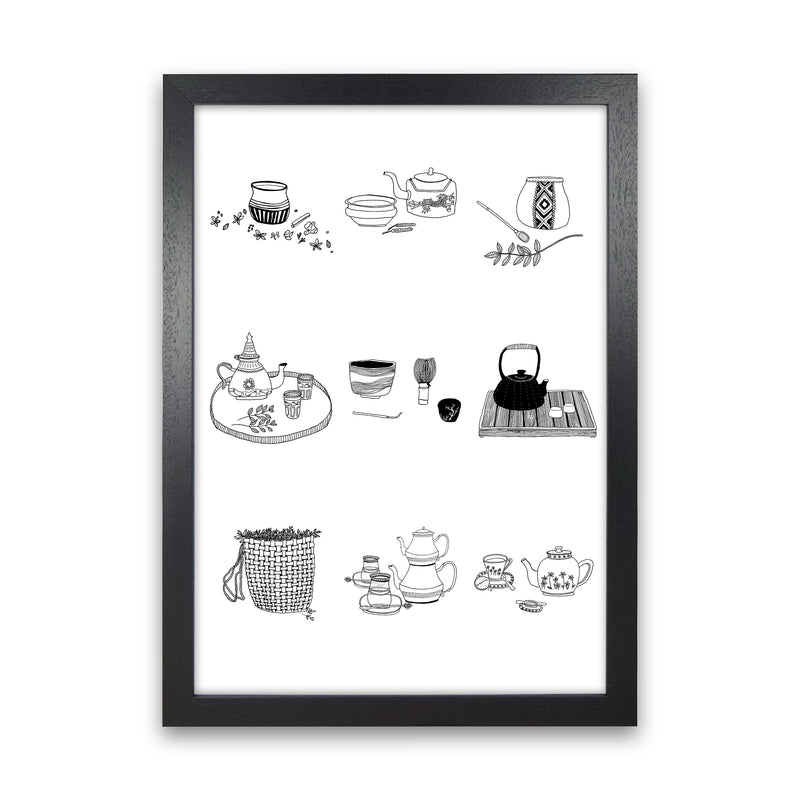 All Tea A3 Art Print by Carissa Tanton Black Grain