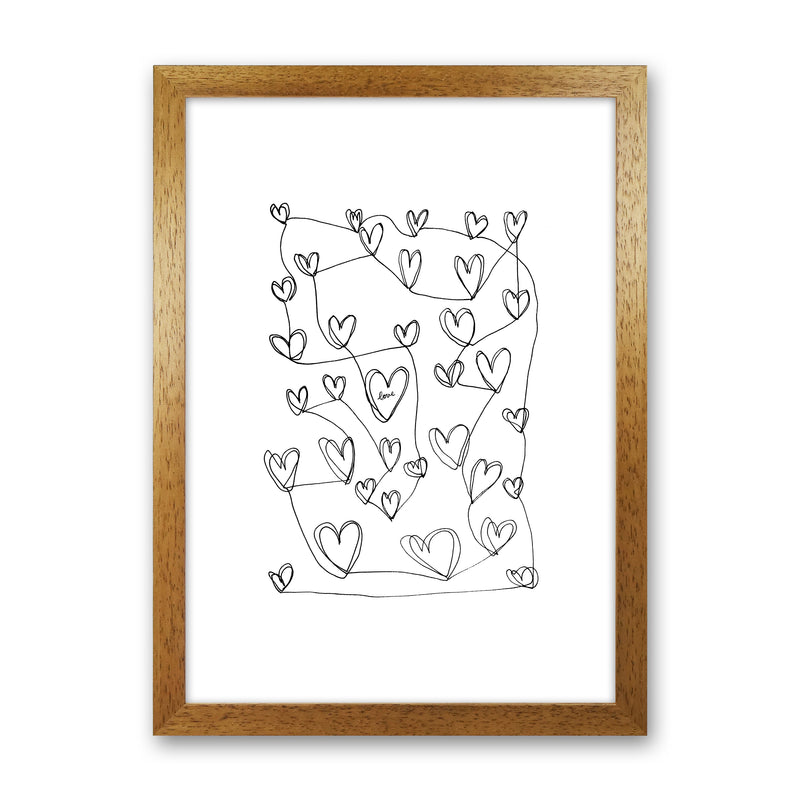 Continuous Hearts Art Print by Carissa Tanton Oak Grain