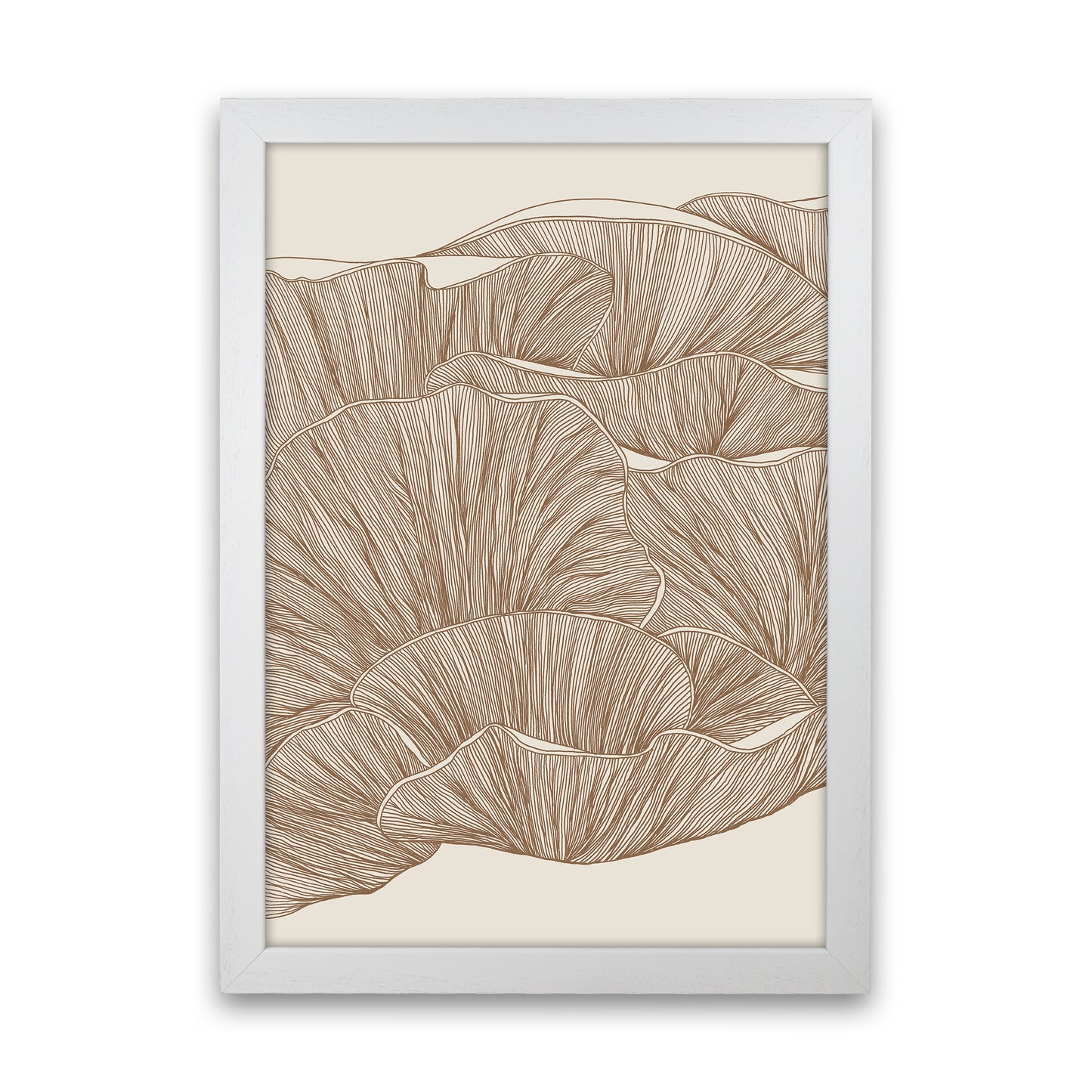 Oyster Mushrooms Brown Art Print by Carissa Tanton White Grain