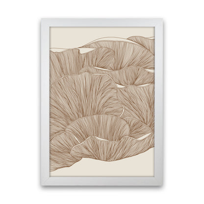 Oyster Mushrooms Brown Art Print by Carissa Tanton White Grain