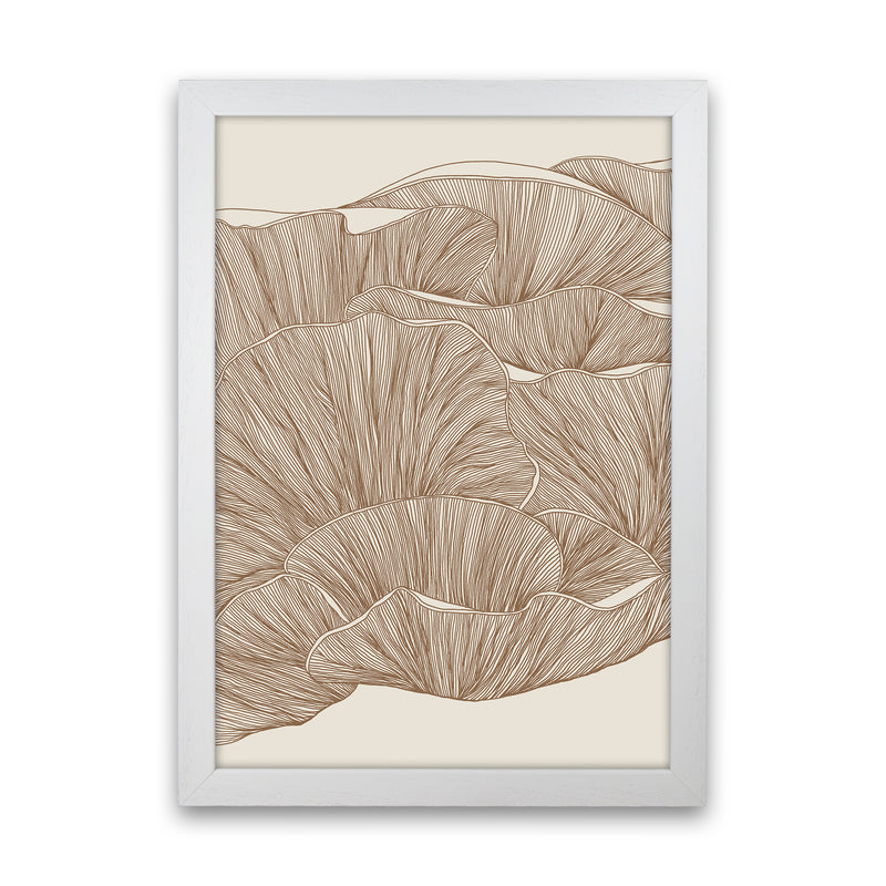 Oyster Mushrooms Brown Art Print by Carissa Tanton White Grain